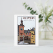 Regensburg - Steinerne Brücke Postkarte (Stehend Vorderseite)