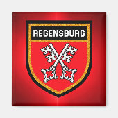 Regensburger Flagge Magnet (Vorne)