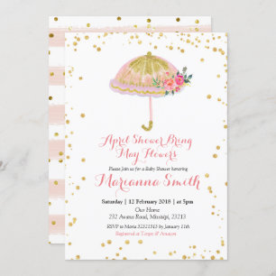 Regenschirm April Dusche bringen Mai Blume Einladung