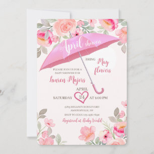 Regenschirm April Showers Baby Shower-Einladung Einladung