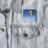 Regenschirm auf Strand | Australien Button (Beispiel)