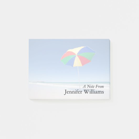 Regenschirm auf Strand | Australien Post-it Klebezettel (Vorderseite)