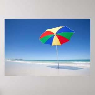 Regenschirm auf Strand Australien Poster