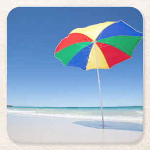 Regenschirm auf Strand Australien Rechteckiger Pappuntersetzer