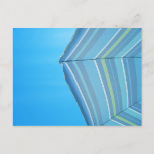 Regenschirm-Blues-Postkarte Postkarte