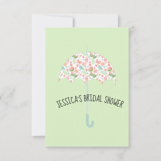 Regenschirm-Blumen-Dusche Einladung (Vorderseite)