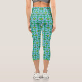 Regenschirm Blumen High Waisted Capris (Rückseite)