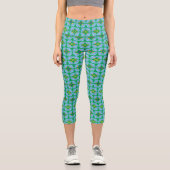Regenschirm Blumen High Waisted Capris (Vorderseite)