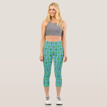 Regenschirm Blumen High Waisted Capris