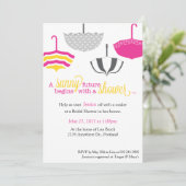 Regenschirm-Brautparty Einladung (Stehend Vorderseite)