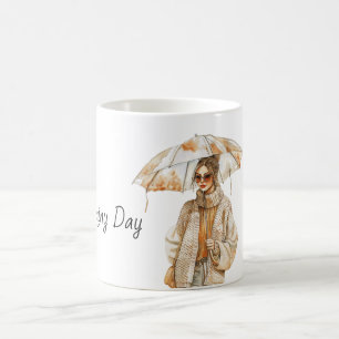 Regenschirm für Damen Kaffeetasse
