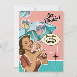 Regenschirm im Vintage-Stil - Danksagung zur Hochz Dankeskarte