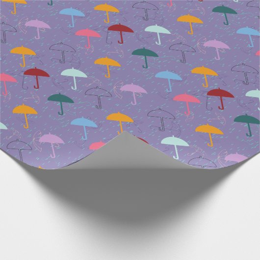 Regenschirm in Regenbogenpapier Geschenkpapier (Ecke)