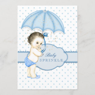 Regenschirm-Junge Sprinkle Baby Shower Einladung