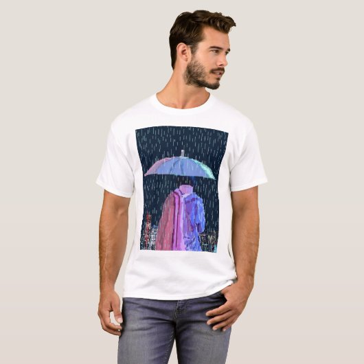 Regenschirm-Mädchen T-Shirt (Vorne ganz)