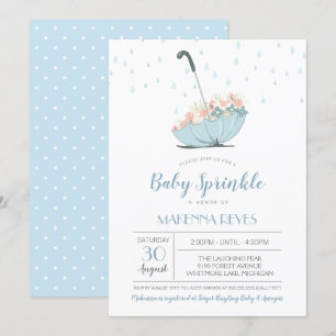 Regenschirm mit Blume Geschlecht Neutral Baby Spri Einladung