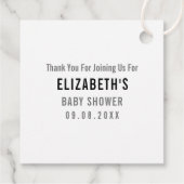 Regenschirm mit Rain Baby Duschgiftmarken, Geschenkanhänger (Rückseite)