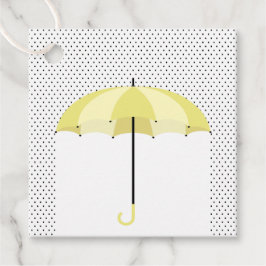 Regenschirm mit Rain Baby Duschgiftmarken, Geschenkanhänger