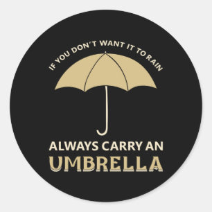 Regenschirm Raindrop Regen Wolke Wetter Geschenk I Runder Aufkleber