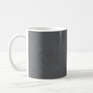 Regenschirm-Regen-Faux-Stickerei Grau Kaffeetasse
