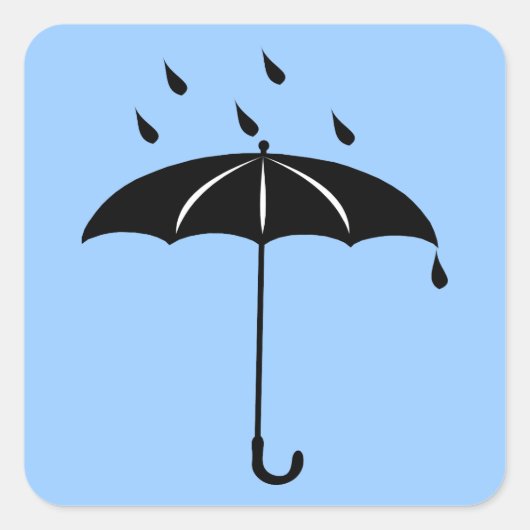 Regenschirm - Regenfälle Regen Quadratischer Aufkleber (Vorderseite)
