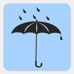 Regenschirm - Regenfälle Regen Quadratischer Aufkleber
