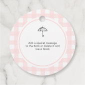 Regenschirm Rosa Gingham mit Liebe Geschenkanhänger (Rückseite)