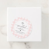 Regenschirm Rosa Gingham mit Liebe Geschenkanhänger (Beispiel)