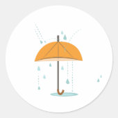 Regenschirm Runder Aufkleber (Vorderseite)