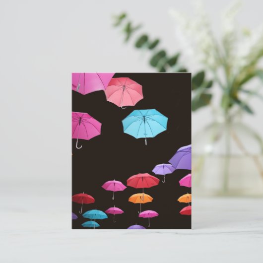 Regenschirm-Sonnenschirm-Muster Postkarte (Stehend Vorderseite)