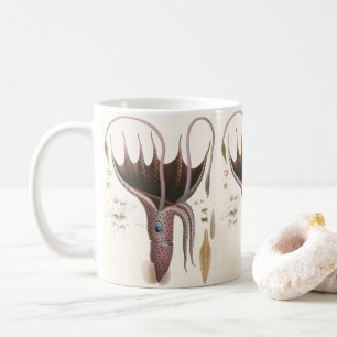 Regenschirm-Tintenfisch, Vintage Meeresleben Tiere Kaffeetasse