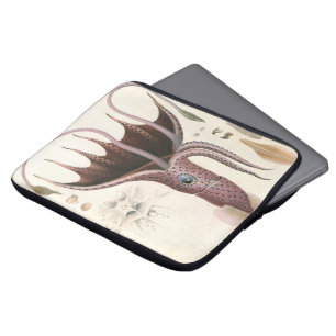 Regenschirm-Tintenfisch, Vintage Meeresleben Tiere Laptopschutzhülle