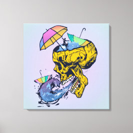 Regenschirm-Todeskopf Leinwanddruck