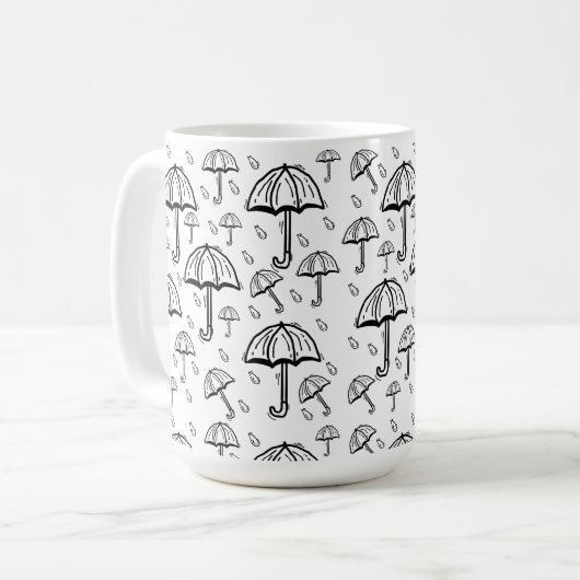 Regenschirm und Regenschirm Kaffeetasse (Vorderseite Links)