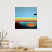 Regenschirm von der Surrealen See Poster (Küche)