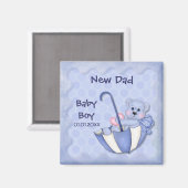 Regenschirmbär - Maßgeschneidert - Junge Magnet (Vorderseite/Rückseite)