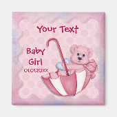 Regenschirmbär - Maßgeschneidert - Mädchen Magnet (Vorne)