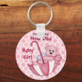 Regenschirmbär - New Dad - Mädchen Schlüsselanhänger (Vorderseite)