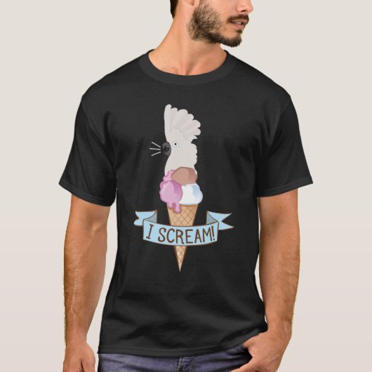 Regenschirmcockatoo-Eiscreme-Papagei T-Shirt (Vorderseite)