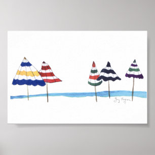 Regenschirme am Strand Posters & Prints Poster