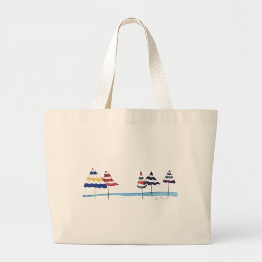 Regenschirme auf der Strand-Tasche Jumbo Stoffbeutel (Vorne)
