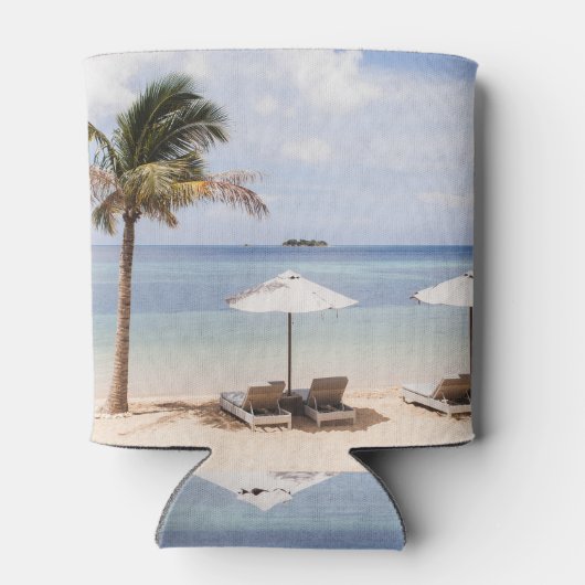 Regenschirme aus Tropenholz: weiß, Palm. Dosenkühler (Rückseite)