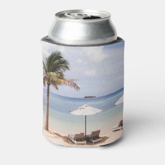 Regenschirme aus Tropenholz: weiß, Palm. Dosenkühler (Kanne Rückseite)