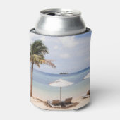 Regenschirme aus Tropenholz: weiß, Palm. Dosenkühler (Kanne Vorderseite)