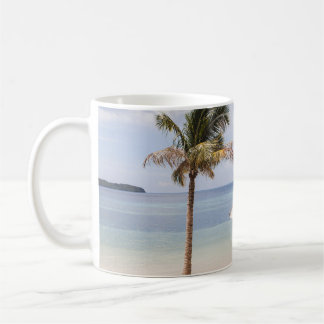 Regenschirme aus Tropenholz: weiß, Palm. Kaffeetasse