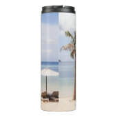 Regenschirme aus Tropenholz: weiß, Palm. Thermosbecher (Rückseite)