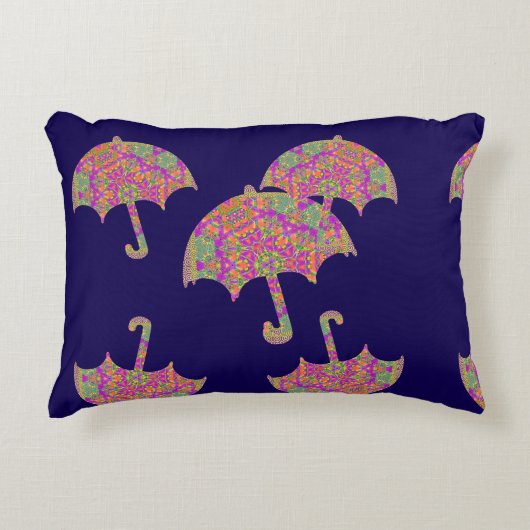 Regenschirme Dk Blau Dekokissen (Vorderseite)