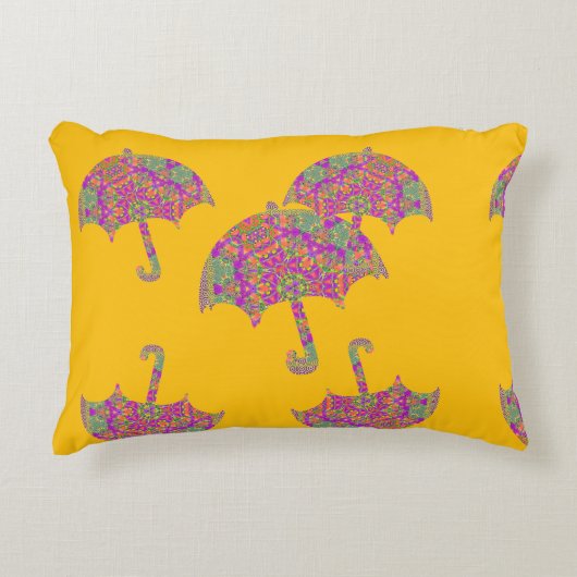 Regenschirme Gelb Dekokissen (Vorderseite)