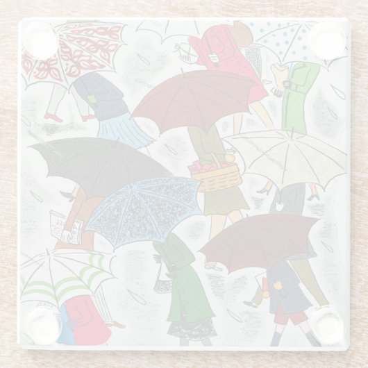 Regenschirme Glasuntersetzer (Rückseite)