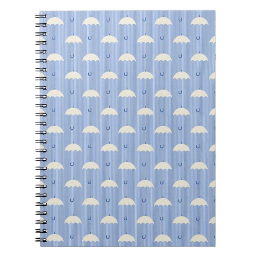 Regenschirme im Blau Notizblock (Vorderseite)